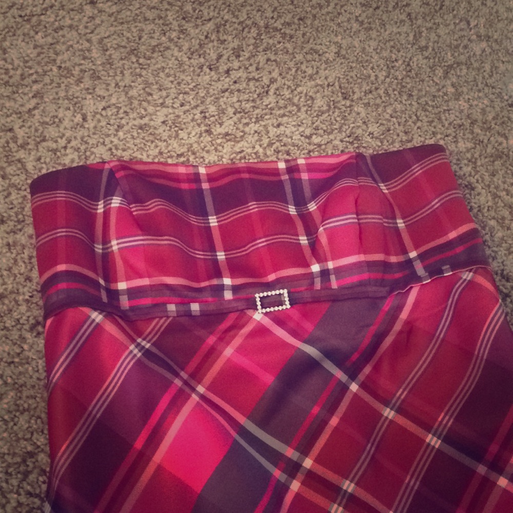 Pink plaid formal dress